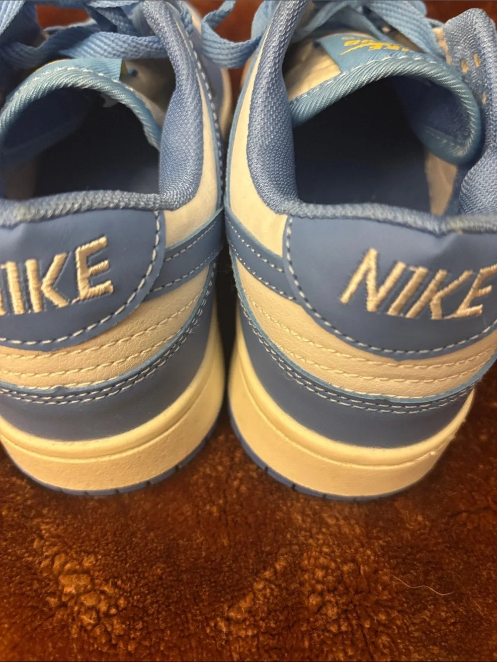 Nike Kids Light Blue and White Low-Top Sneakers — Classic Swoosh Style